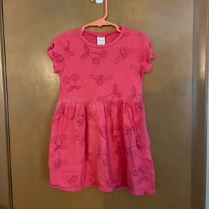 Gymboree Girls Short Sleeve Dress with Cherries Pink Red Size 4T